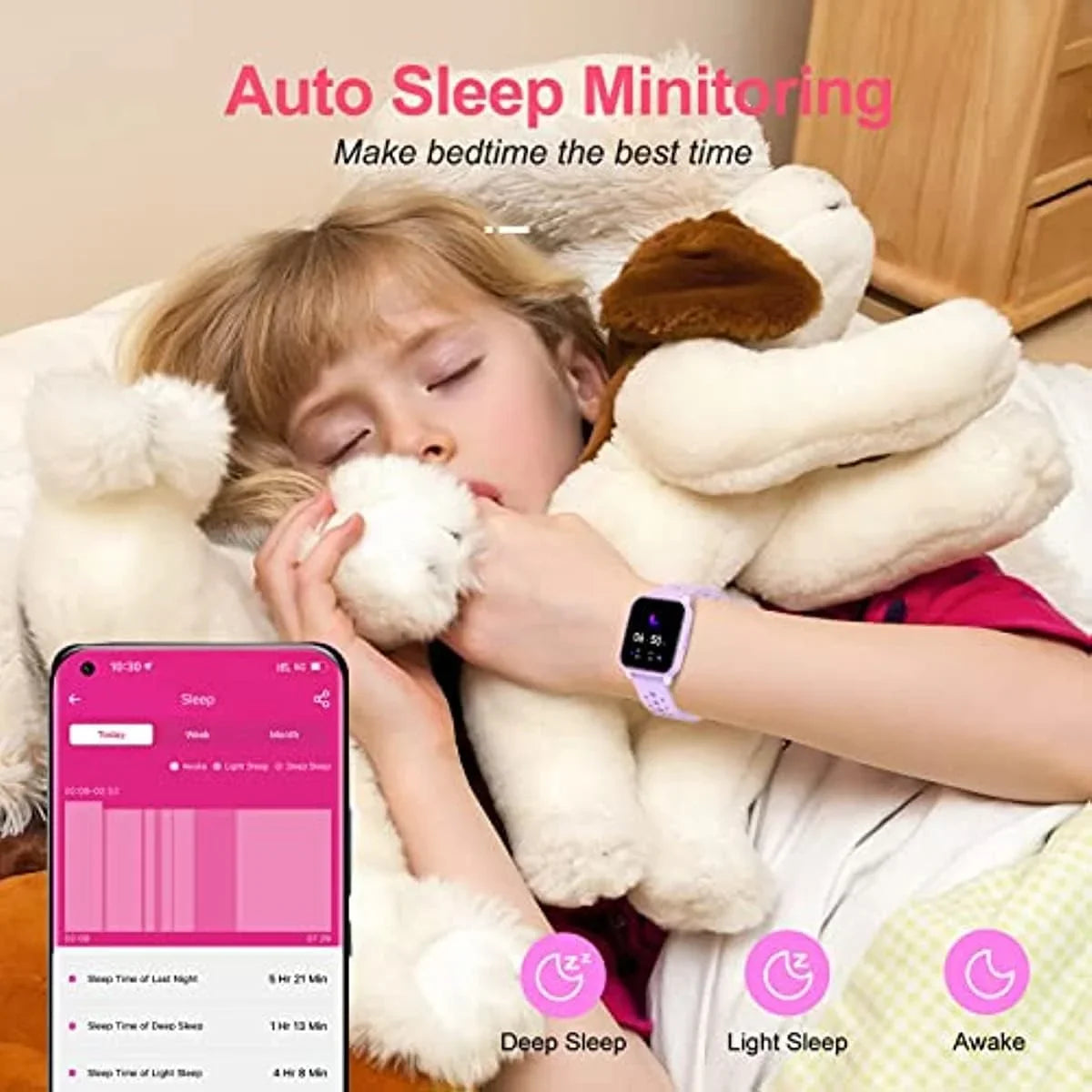Pedometers,Waterproof Kids Girls IP68 Smart with Fitness Tracker Watch Activity Watch Watch for for Kids Age Sleep 20 6+ Great Kids Sports Purple） Modes, Teens（A with Boys, Mode,