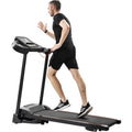 Compact Incline Folding Motorized Jogging Large and with Easy Running Audio Speakers Treadmill LCD Machine Adjuster display