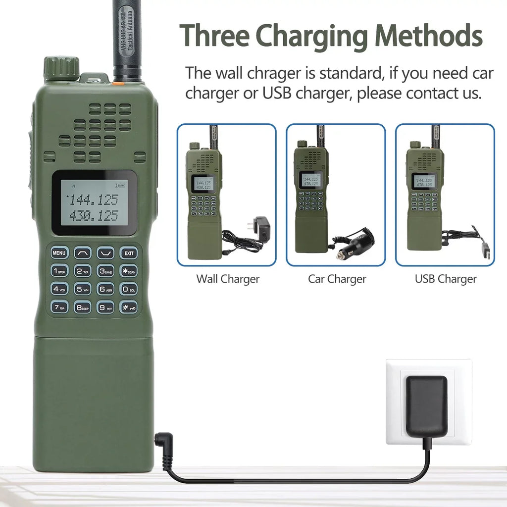 mic,18.8 Two AR-152 Kit Cable,AR-152 Walkie Rechargeable Range Charger Tactical Long Programming Shoulder with Bag Full Antenna,USB Way ABBREE&BaofengAR-152 Cable and Foldable 10W inch Talkie Radio