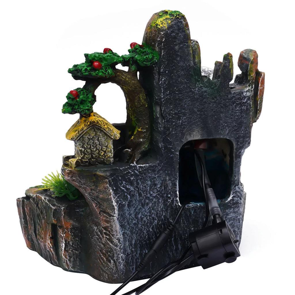 Decoration Light With Atomizer ZhdnBhnos Tabletop Fountain Office Home Led Fengshui Waterfall Indoor Rockery &