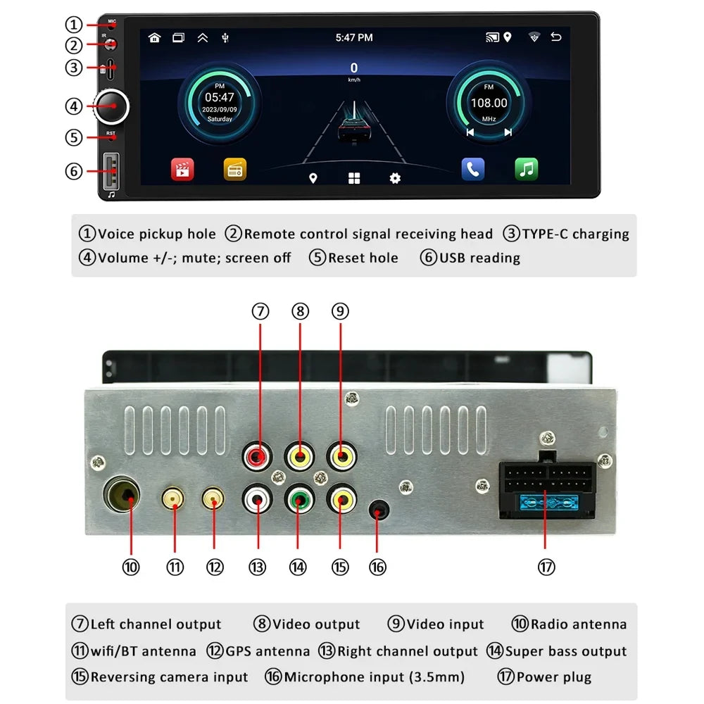 Link Android Rear Car 6.86 6.86 Stereo Inch Android Inch 13 Car Radio Mirror Stereo Wifi/bt Auto Car Car Android Wifi/bt Wifi/bt Camera Support 13 Radio Auto navigator,13 GoolRC Buzhi Mirror Auto GPS