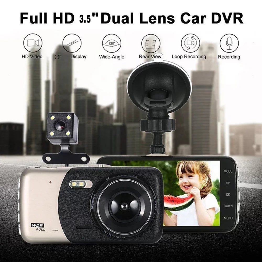 Cam Full Wide 170° Dash Dash Vision Backup Camera Dashboard Night Cam Mabozo Front Camera Dual HD and Recorder Rear,Driving with Angle