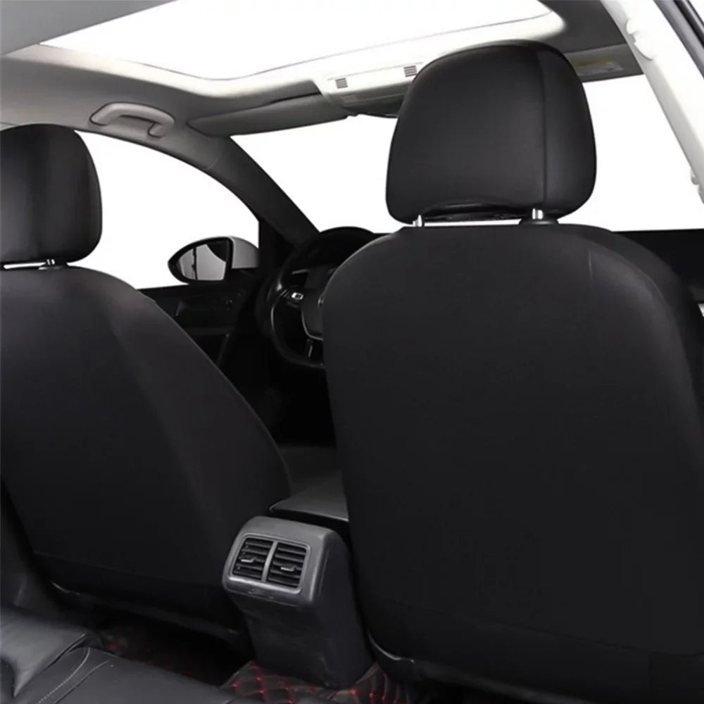 5 Van Seat Auto SUV 9Pcs Luxury Universal Four Car Seats, Seasons Covers Leather Truck Pad Waterproof for PU Black