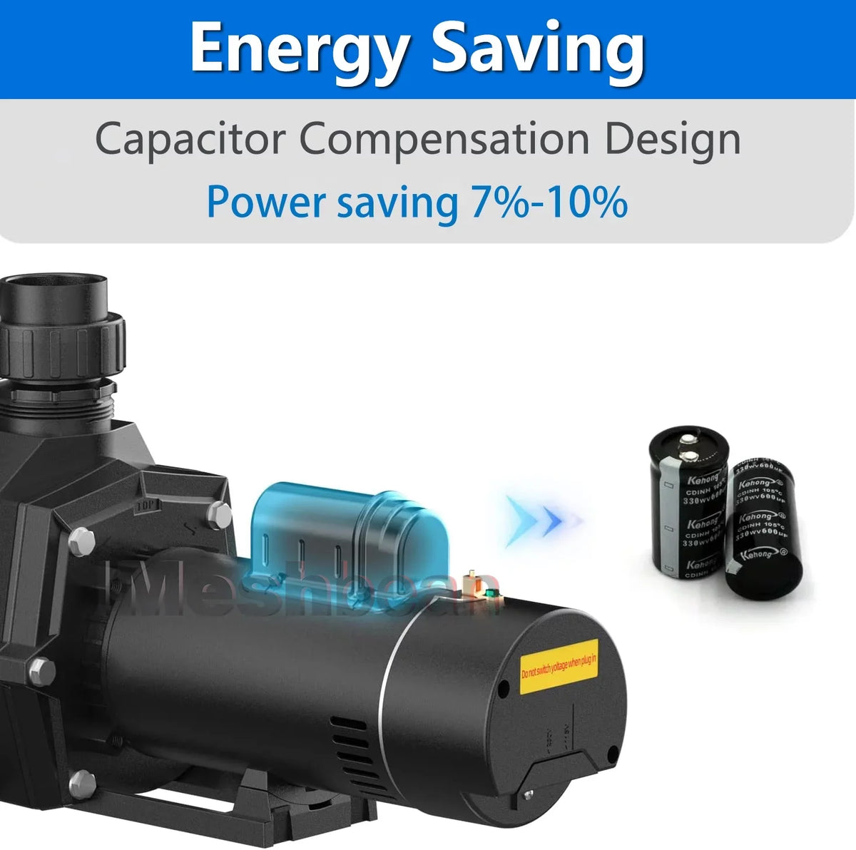 6000GPH, In-ground Max 69FT, Basket Pool w/ Pool Ground Pump, Motor 110V-230V, Water Above Circulation, Strainer and Inground iMeshbean Pool for Swimming Swimming 1.5HP Head