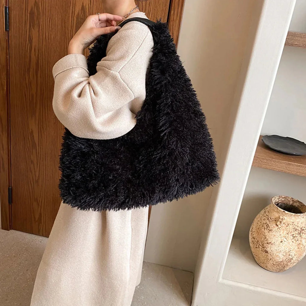 Large-capacity For Women Autumn Designer Bag Shoulder Tote And Plush Trend Ainter Cute Handbags Luxury Fashion Bags New Armpit