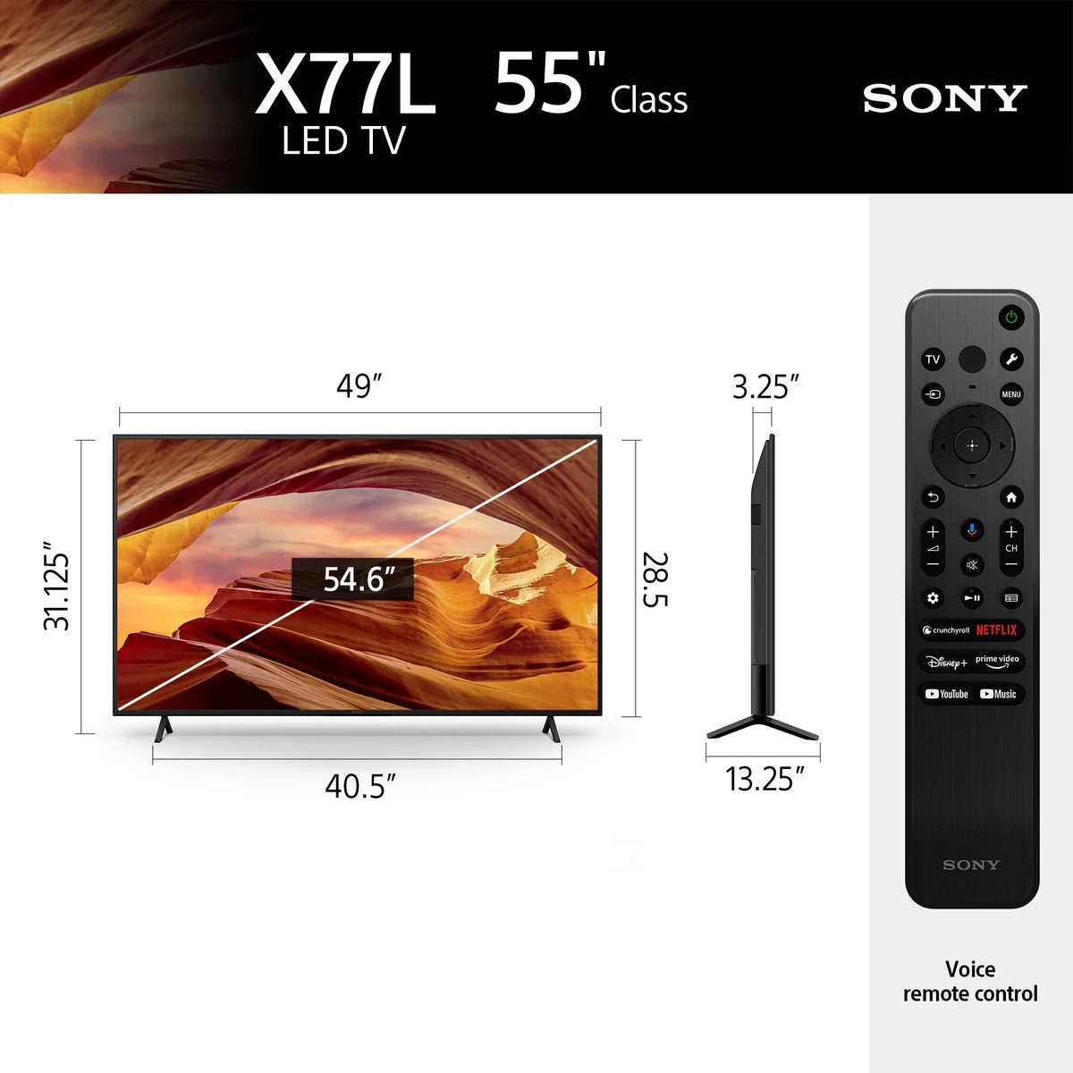 Restored LED KD55X77L Class HD Model Sony TV 55” X77L - Ultra Google 2023 4K (Refurbished) Smart