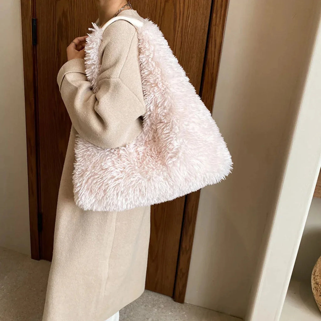Large-capacity For Women Autumn Designer Bag Shoulder Tote And Plush Trend Ainter Cute Handbags Luxury Fashion Bags New Armpit