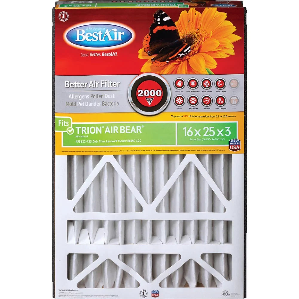 Air In. PK, In. Filter MERV x Bear 3 Furnace Deep 11 x 16 Pleat 1 BestAir Trion In. 25