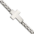 Primal Steel Steel Link Cross Bracelet Stainless Inch Polished 8
