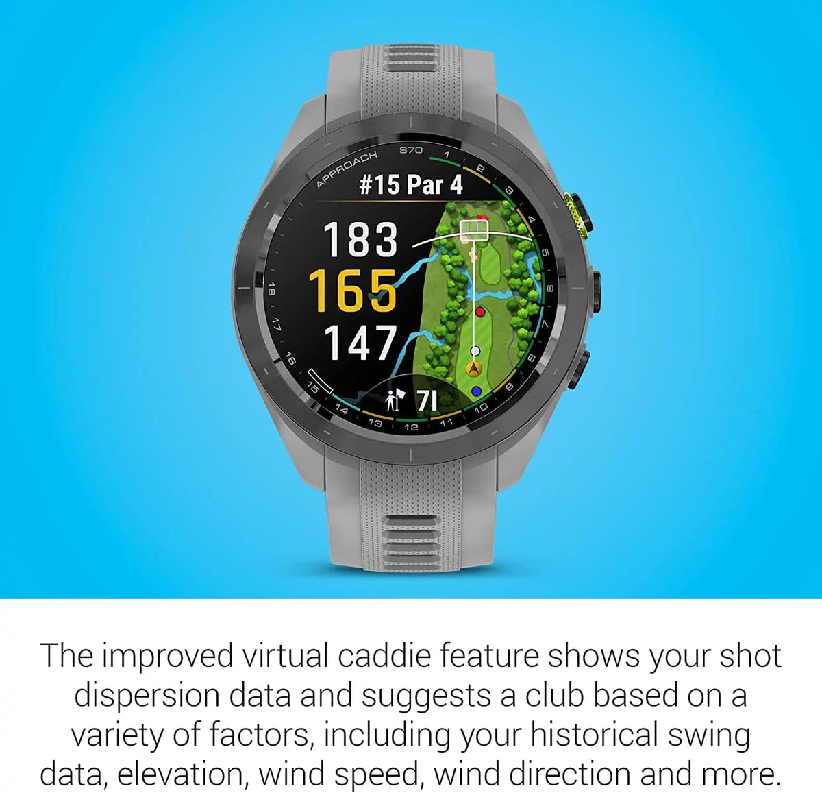 (47mm) with Garmin Black Approach Accessories S70,