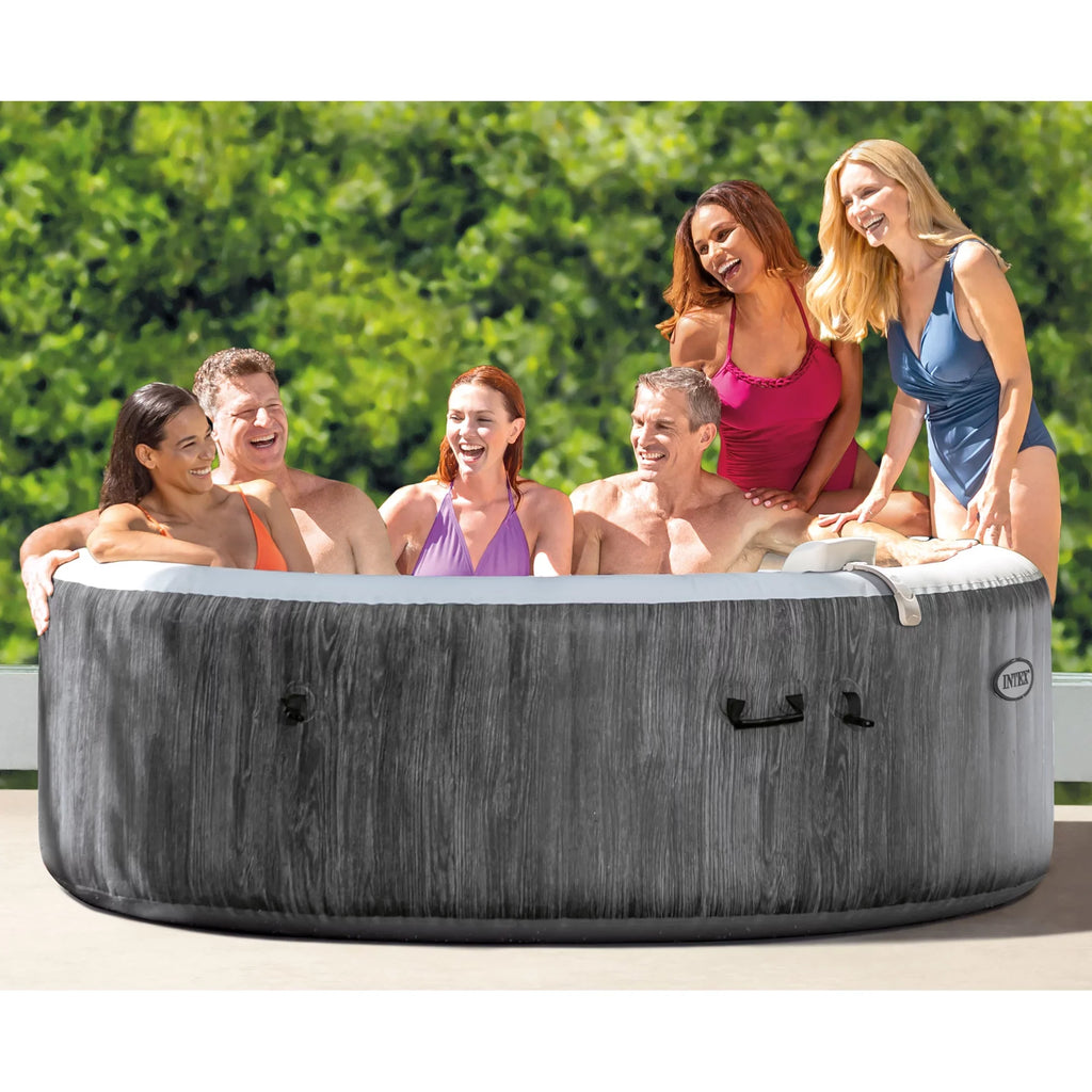 Hot Intex PureSpa Tub Bubble w/ Jet Greywood Inflatable Spa Accessory Tray