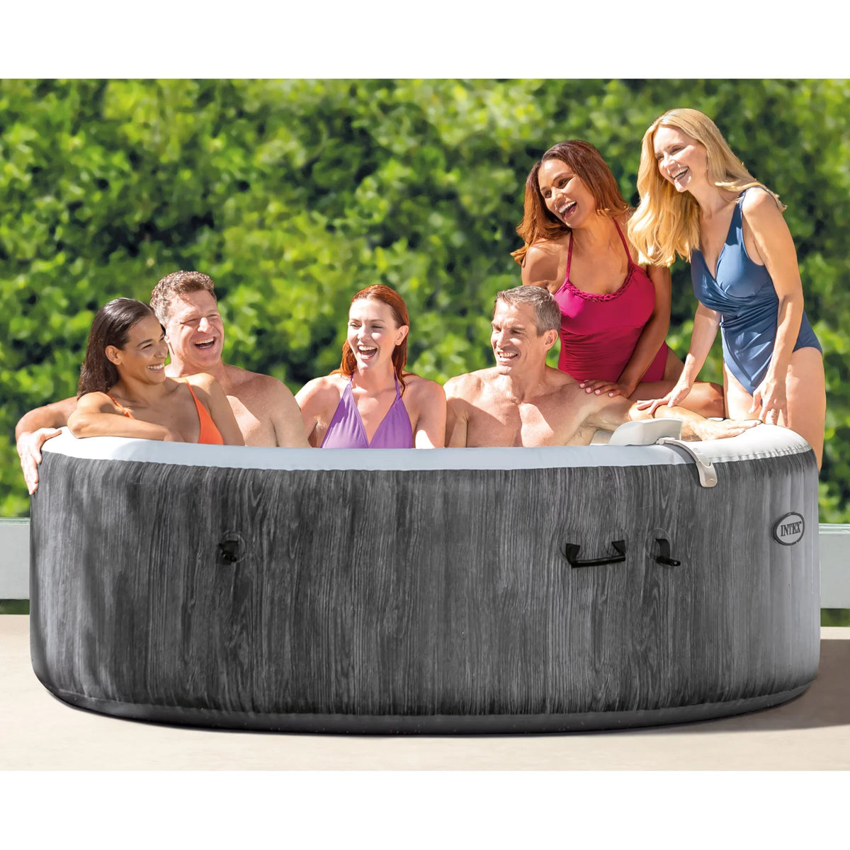 Hot Intex PureSpa Tub Bubble w/ Jet Greywood Inflatable Spa Accessory Tray