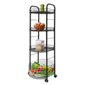 Movable Trolley Cart Tier 4 Shelf Utility Storage Storage Organizer Kitchen Rack