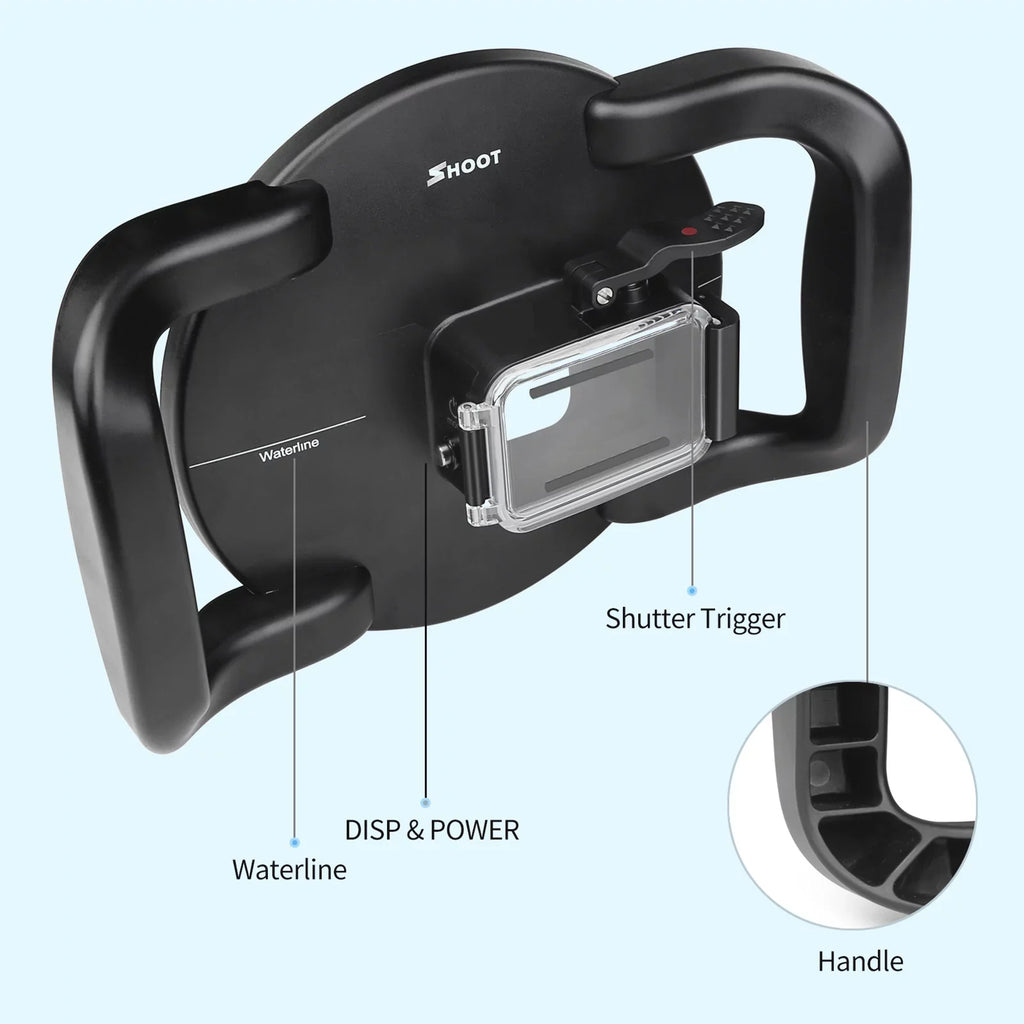 Waterproof, 45m 180° Angle and Case Black Dual Port Waterproof XTGP559, Dome Wide 10SHOOT for Handle, 9