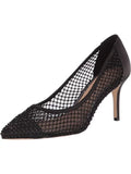 Stiletto Padded Fishnet Pointed Toe Pumps Womens JEWEL Slip 5.5 BADGLEY Shoes MISCHKA Dress On Floria Black Rhinestone