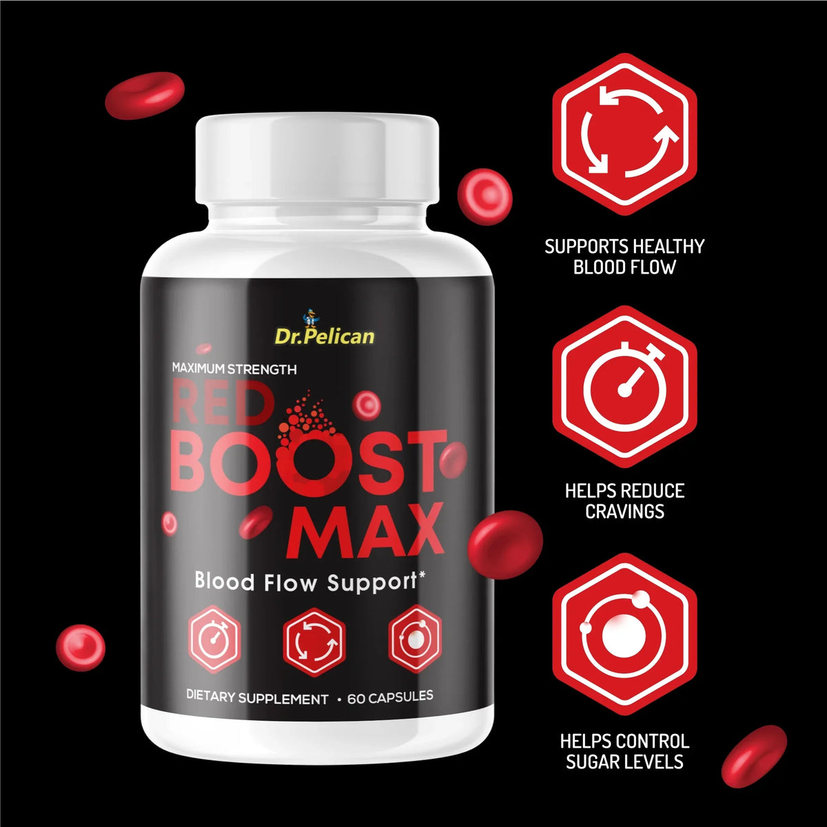 Boost Blood Red Support Dr. Pelican - 60 Max- Capsules-