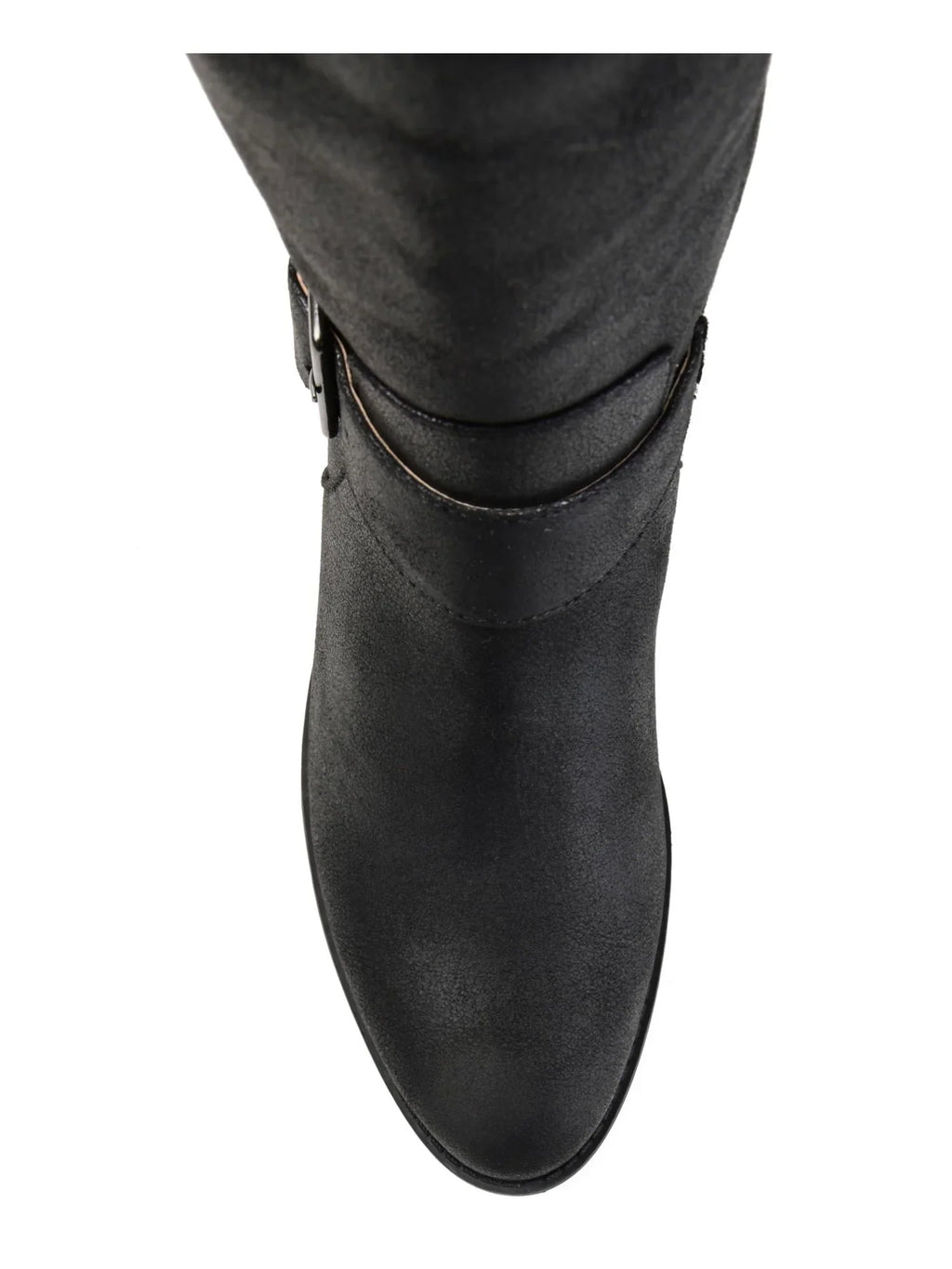 JOURNEE Buckle Goring X Block Riding Zip-Up Toe Wide Accent Boot Womens Winona Heel Black WC Almond COLLECTION Calf Calf Extra 7.5 Wide