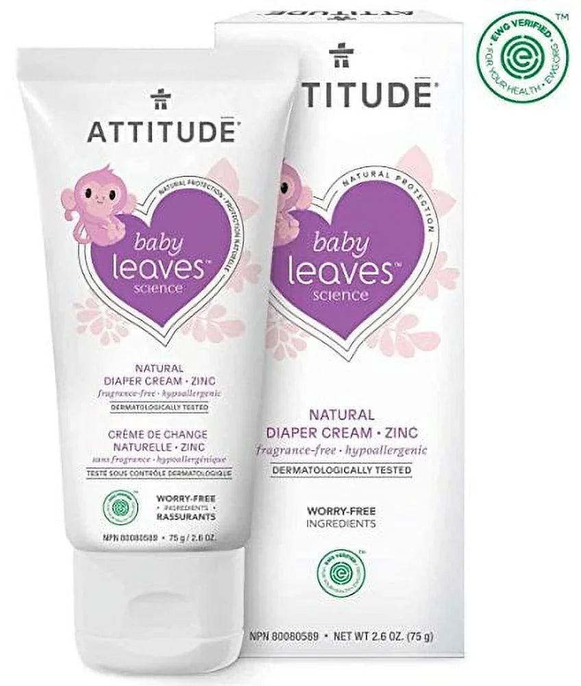 Cream VERIFIED, , and Moisture, Dermatologist Rash leaves Fragrance-Free Cream Prevents , EWG Fluid Hypoallergenic, , Zinc Ounce) Irritation Diaper Blocks ATTITUDE (2,6 Diaper Baby Natural Tested