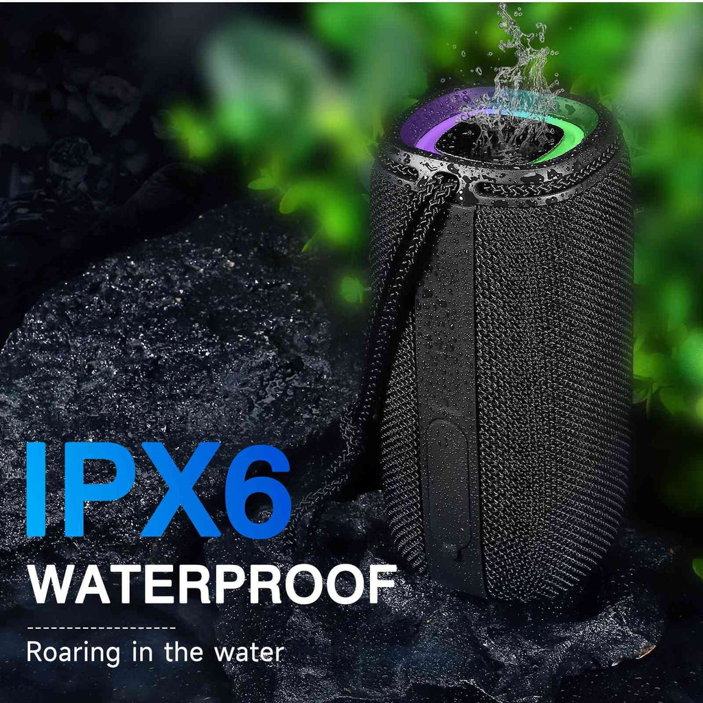 with Bass, Black Waterproof Sound - BT5.3, Pairing, Surround Speakers IPX5 LG Speaker UrbanX for Bluetooth Speaker, X808 Portable True HD Punchy Wireless 360° W41+