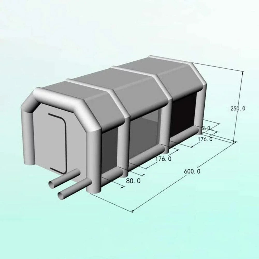 CNCEST Mobile FT Paint Booth Tent Car 20x10x8 Spray Filter Inflatable Booths System Paint 2 Portable USA