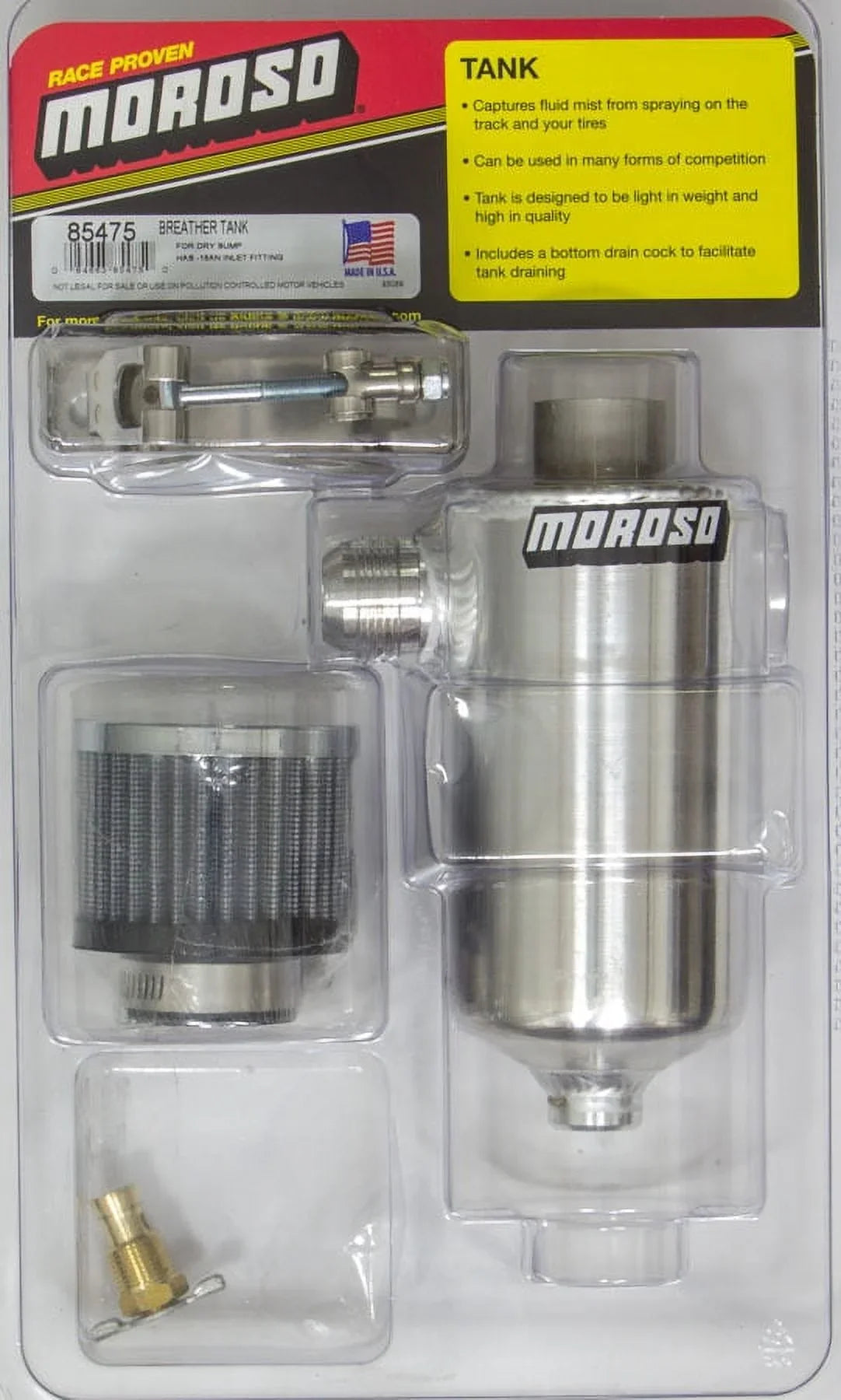 AN -16 Tank Dry Sump Inlet Moroso Breather 85475