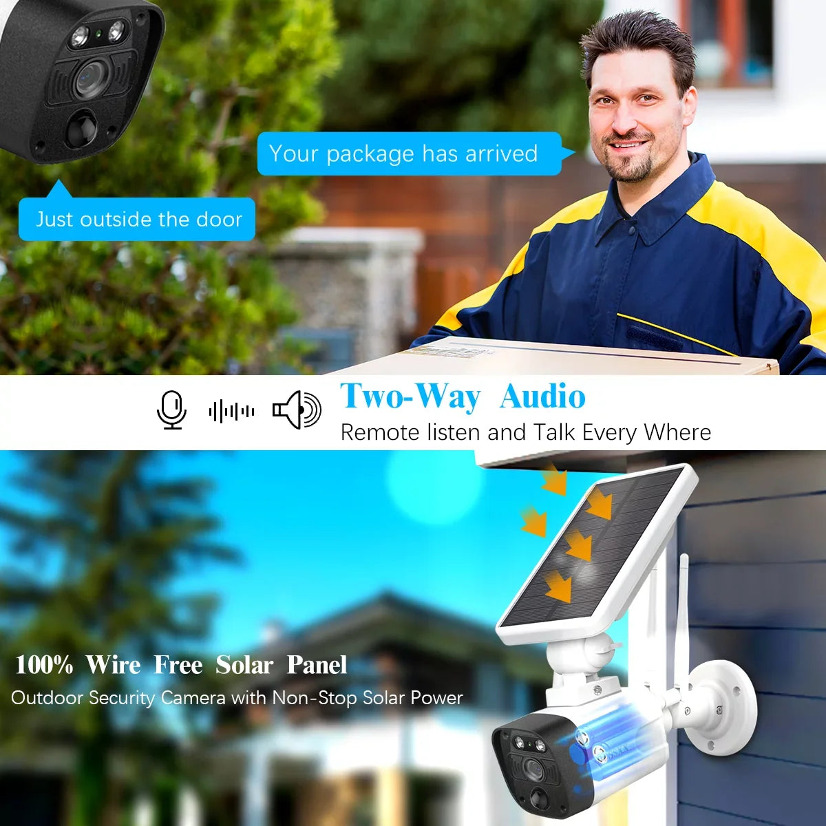 Camera 1TB OOSSXX Solar Surveillance Outdoor,Dual Antennas Cameras Hard with Drive System Wireless Security