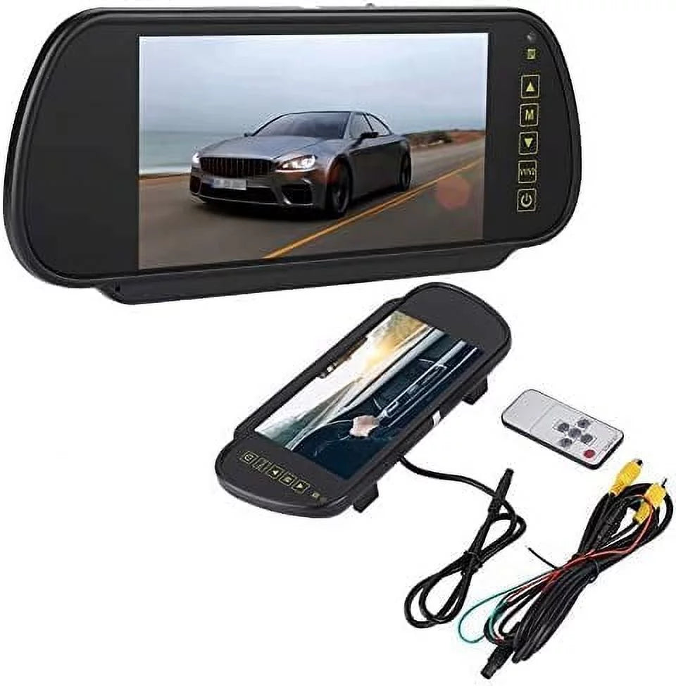 Mirror, Display Screen for DVD Car Camera 7 Car View Rear External Parking Digital Vehicle Monitor LCD Inch Bracket, with Bileeko Car Backup Rearview