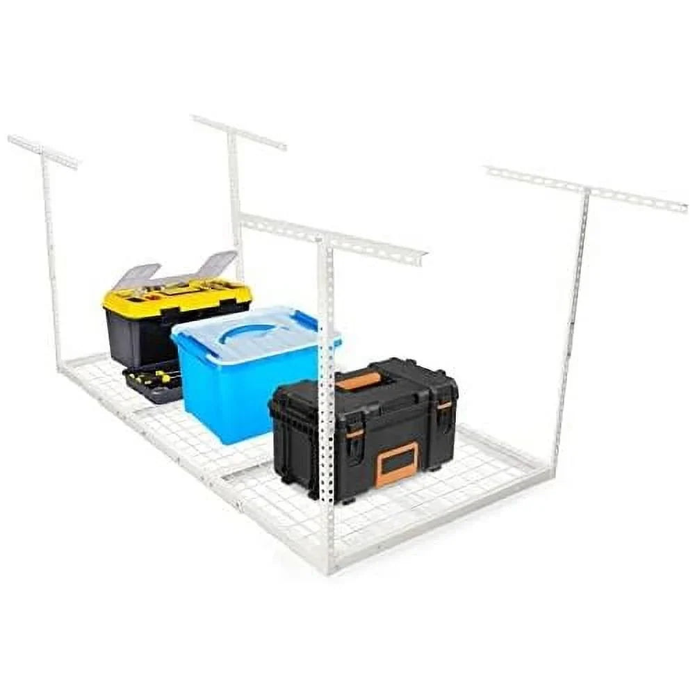 Organization 3X6 Storage Garage Overhead White Adjustable Mounted Racks Rack Shelf Garage Ceiling Storage Ceiling