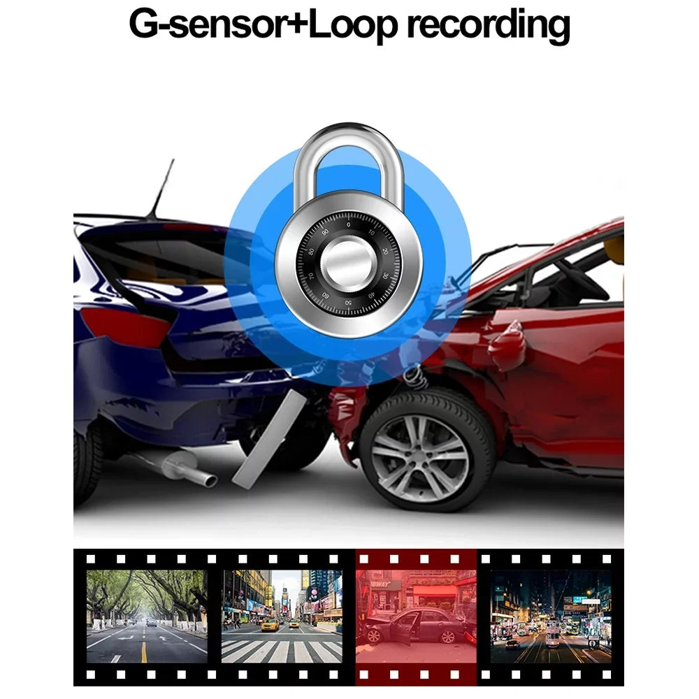 View Dual 12" Control Cam Car GPS Backup Mirror 4K Rear Camera WiFi Dash Voice Paddsun