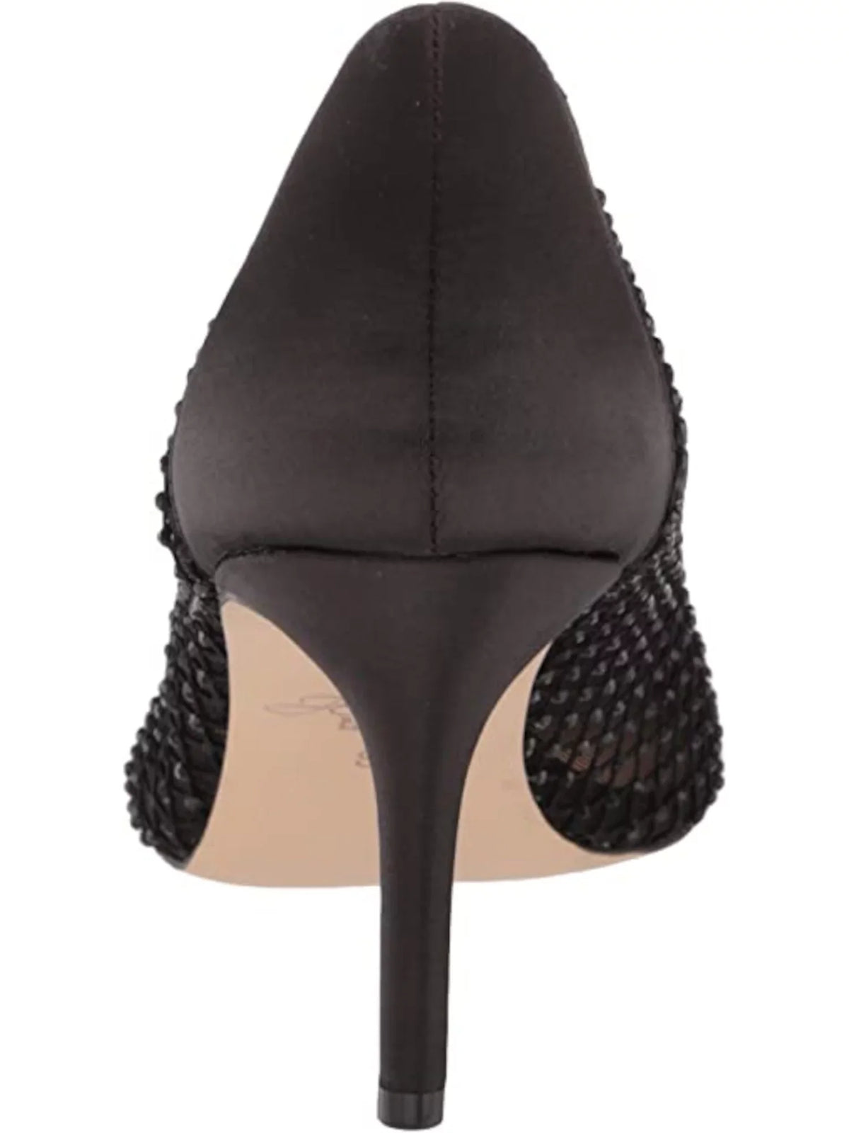 Stiletto Padded Fishnet Pointed Toe Pumps Womens JEWEL Slip 5.5 BADGLEY Shoes MISCHKA Dress On Floria Black Rhinestone