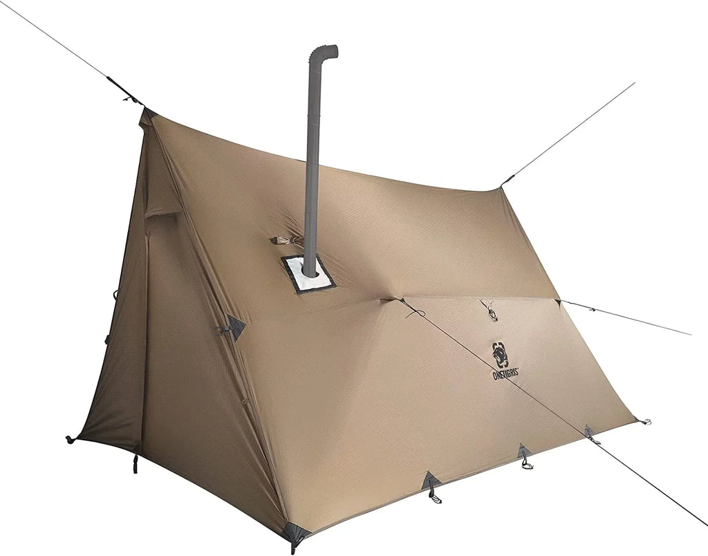 Bag, with for with Hammock Zippered Camping PU3000mm Tent YUNWEN Hot Versatile Tent Jack, Stove 4 Waterproof Season Stove Tarp Tent Lightweight ROCDOMUS
