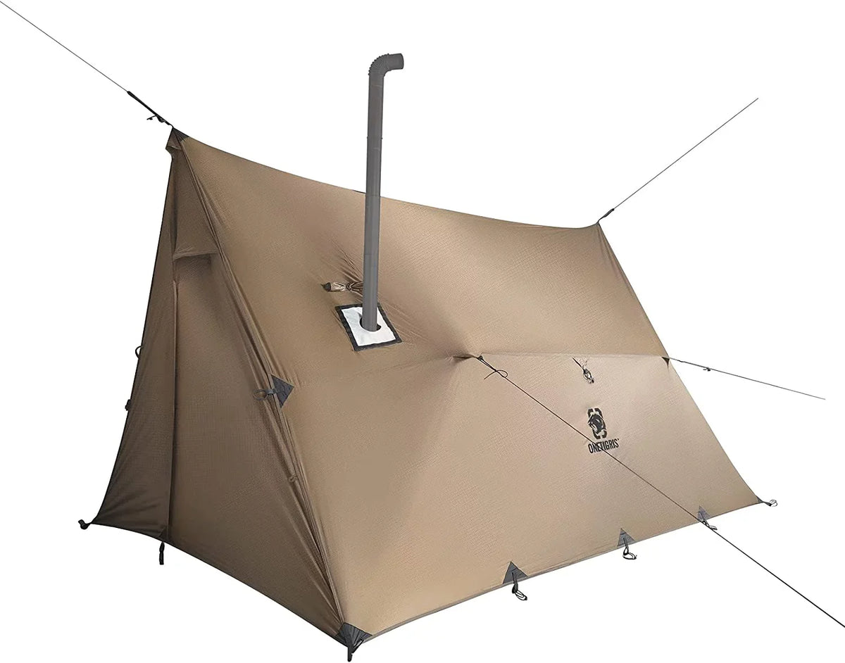 Bag, with for with Hammock Zippered Camping PU3000mm Tent YUNWEN Hot Versatile Tent Jack, Stove 4 Waterproof Season Stove Tarp Tent Lightweight ROCDOMUS