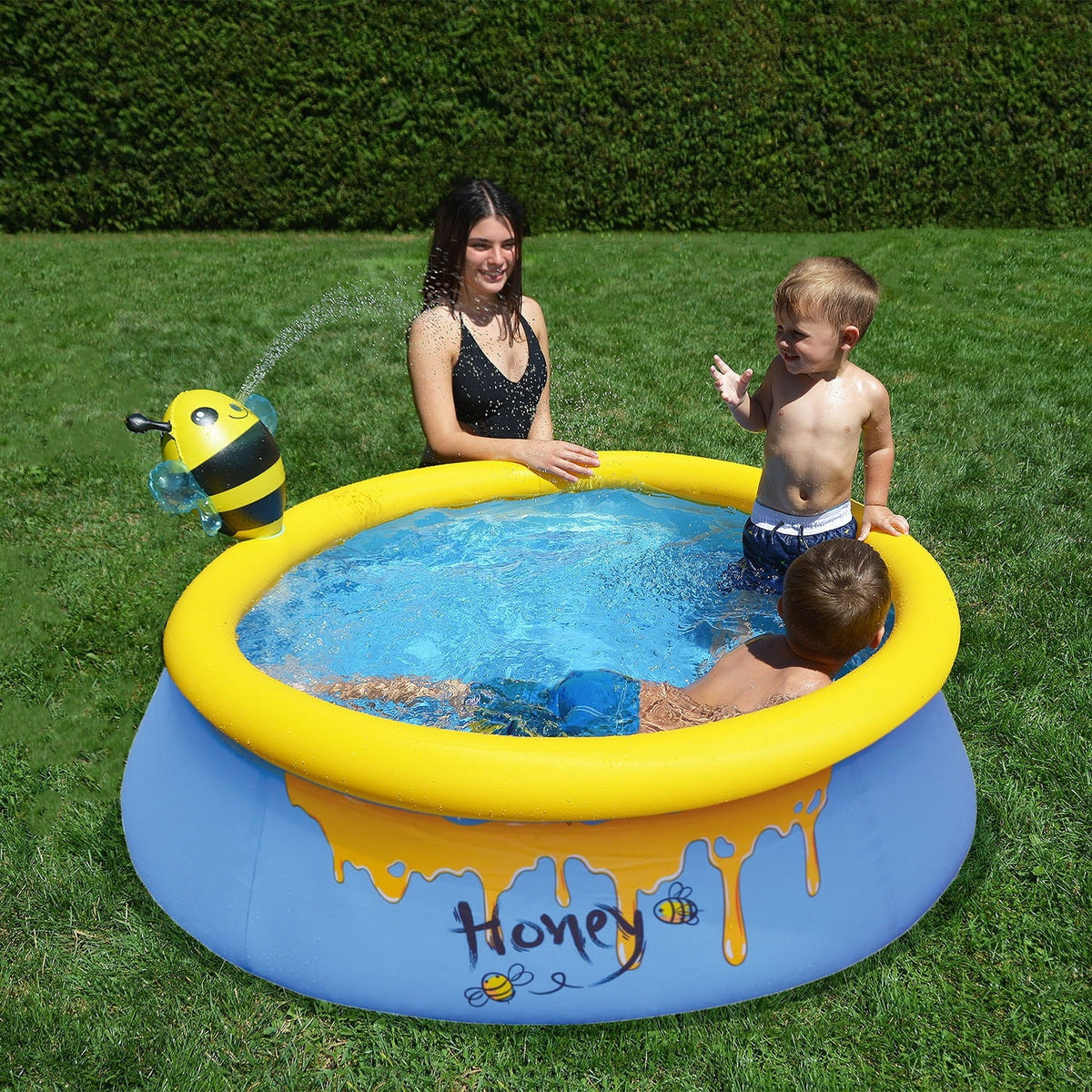 Pack) Foot Outdoor Bee (2 Kids Spray Inflatable JLeisure Swimming 5 Pool