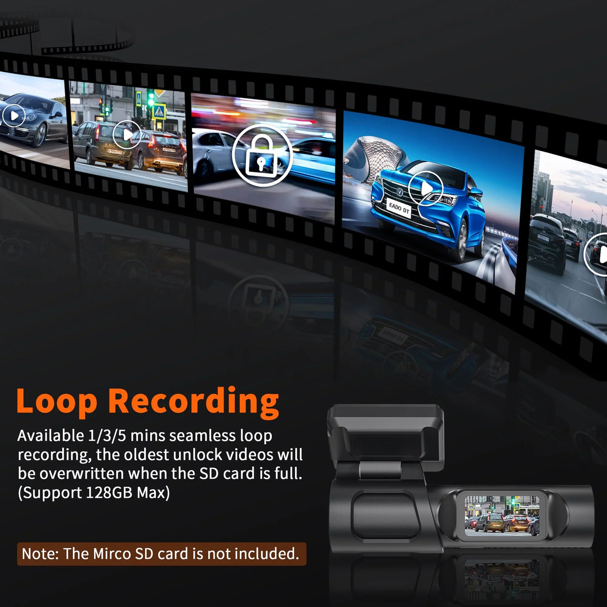 Dash Max IPS Parking Built-in Capacitor, 24H Cam Angle, Screen, Wide 128GB WDR, GPS, with Camera Mode, NEXPOW 170° Dash Vision, 4K Car Support Super and Night Rear Front Cam, with 1.47"