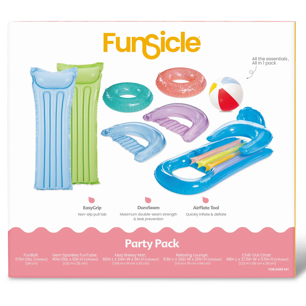 Colors Funsicle Pool Toy Tubes Pack, Vary, Lounges, Pack Adults & Party Floats, 8 &
