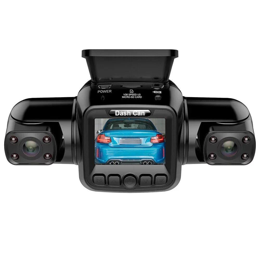 3 Vision Front, Dash Night Driving Car HD Front Rear, Right 360°Panoramic Inside, Left, Rear and Recorder Cameras and Cam Channel
