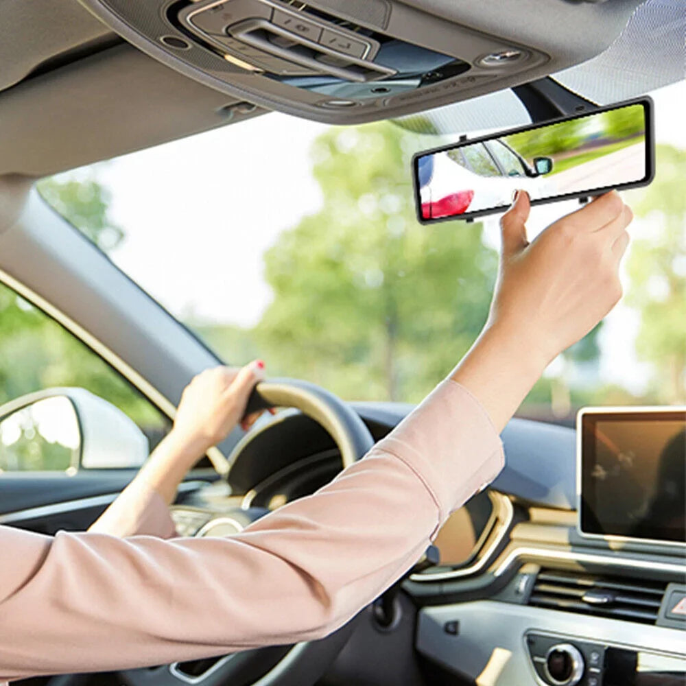 Backup WiFi Control Dual Dash Camera Voice Rear Cam 12" Mirror 4K Car GPS View Kqiang
