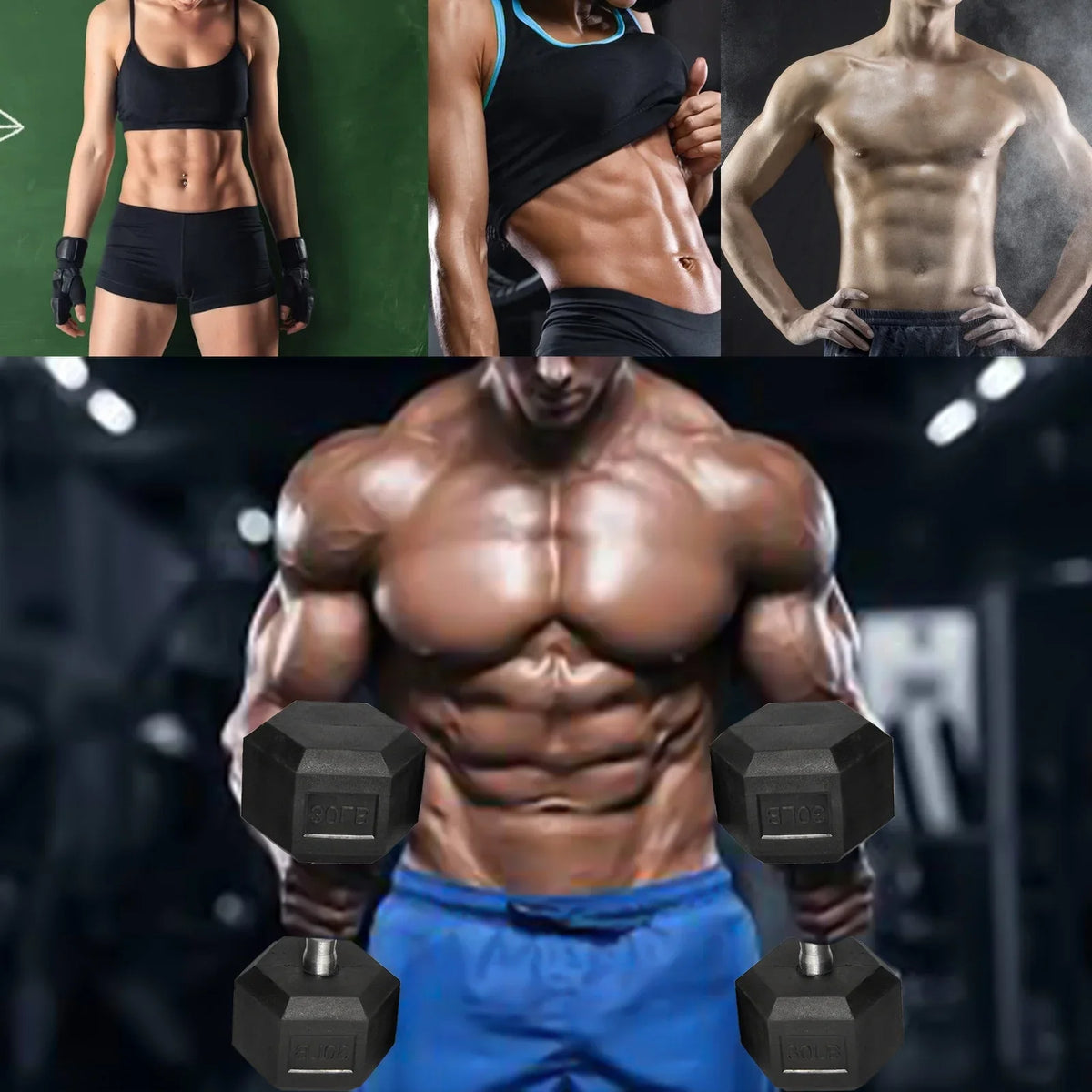 Barbell Dumbbell Pair Rubber 1 Dumbbell Heavy Handles 1 Metal of ATIXEL with Hex of Set