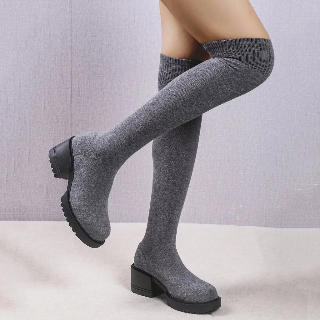 Boots Knee PMUYBHF for Length Snow Waterproof on Boots Boots Buckle 11 Ladies Winter Sock Boots Minimalist Size Work Pull Women Heeled Long Women Boots