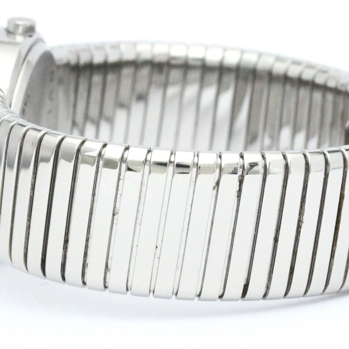 Pre-Owned Steel Stainless Tubogas Ladies Polished Quartz (Good) BVLGARI Watch BF563995 2TS BB26