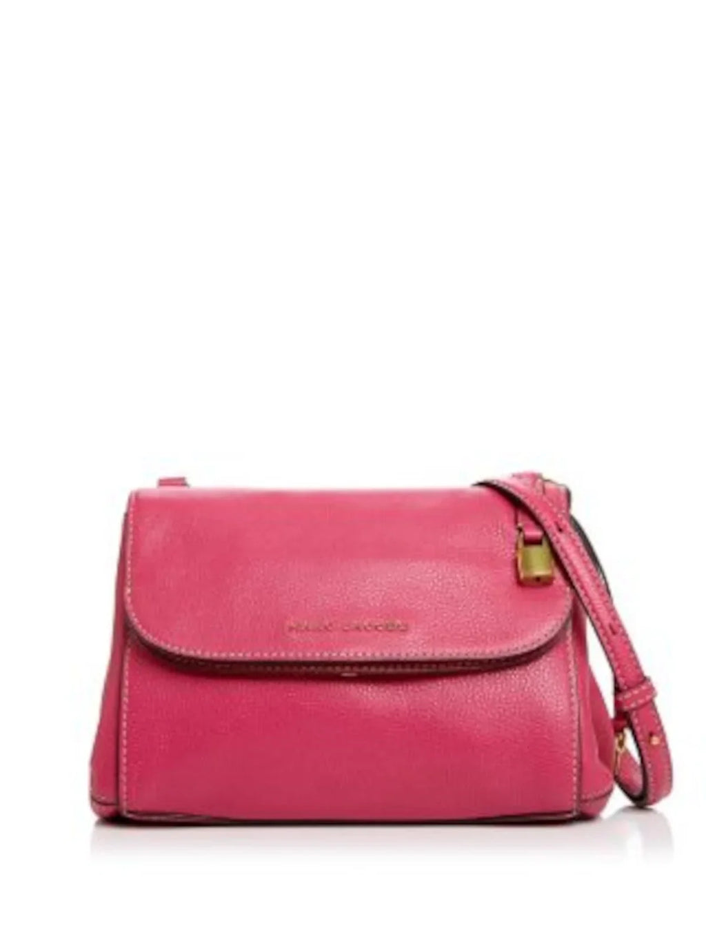 Pink Strap Padlock Women's Purse Decorative Crossbody Adjustable MARC Handbag JACOBS Solid Stitching Contrast