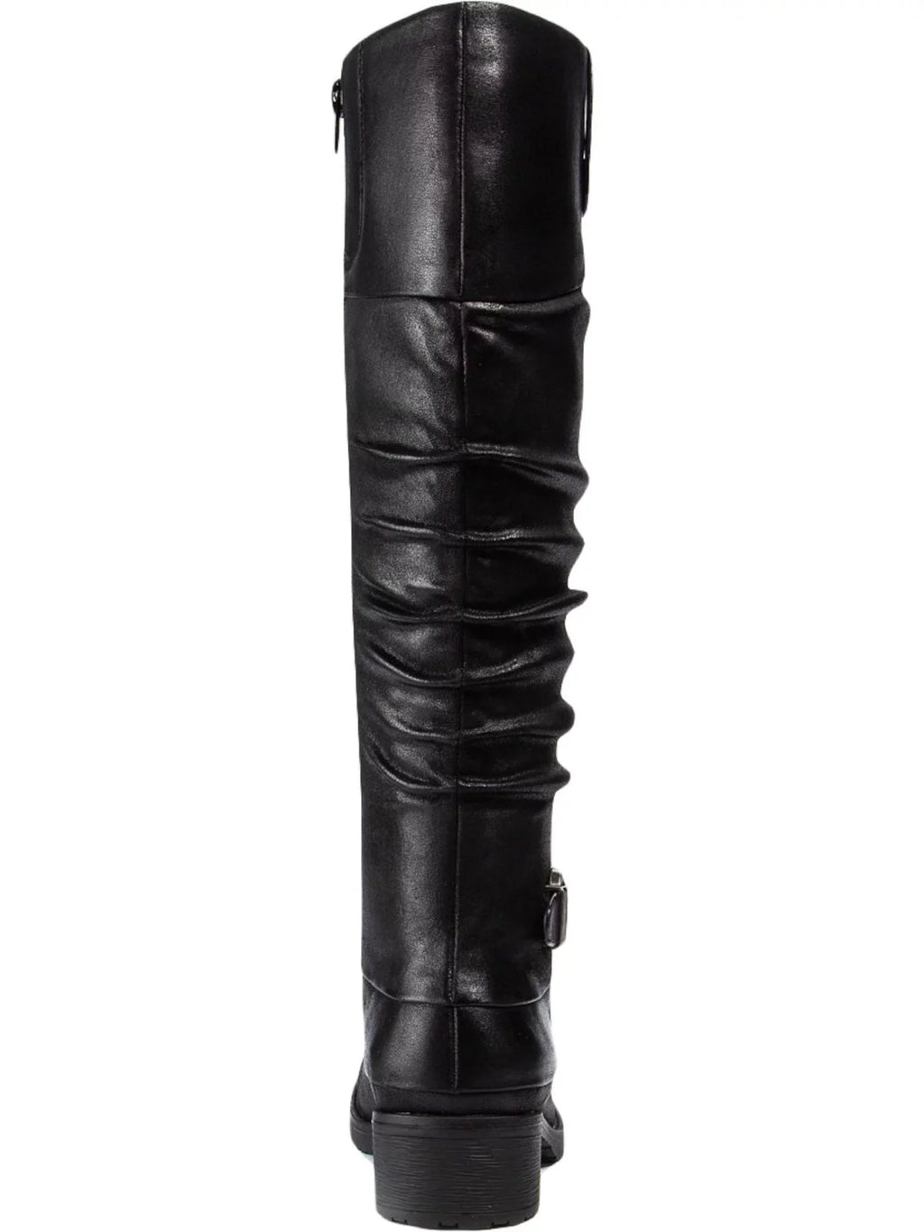 11 Side Shoes Boots Accent Buckle Cushioned Onika Round BARETRAPS Block Heel Black Pull Zip-Up Gore Stretch Tab Womens Toe M