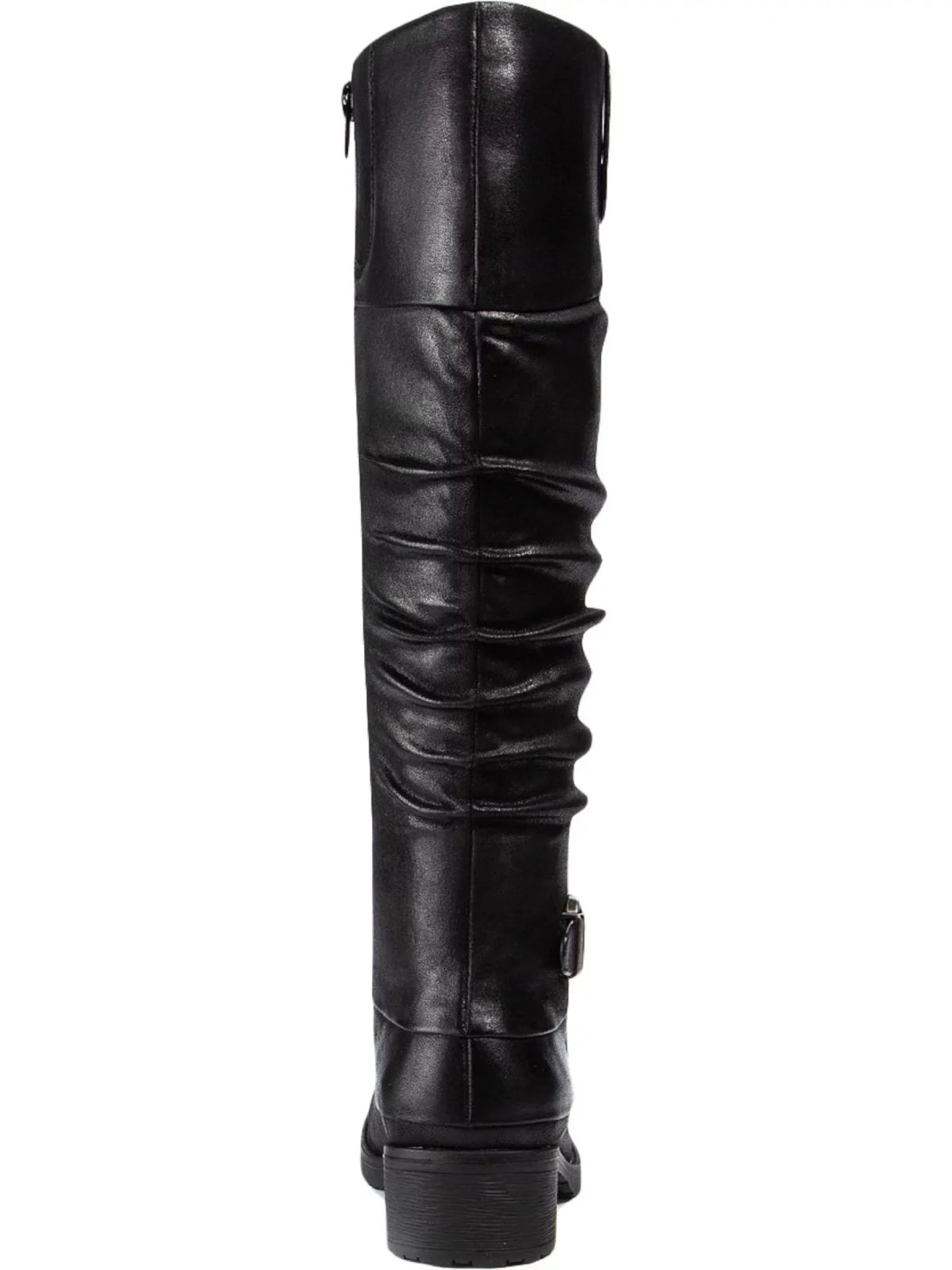 11 Side Shoes Boots Accent Buckle Cushioned Onika Round BARETRAPS Block Heel Black Pull Zip-Up Gore Stretch Tab Womens Toe M
