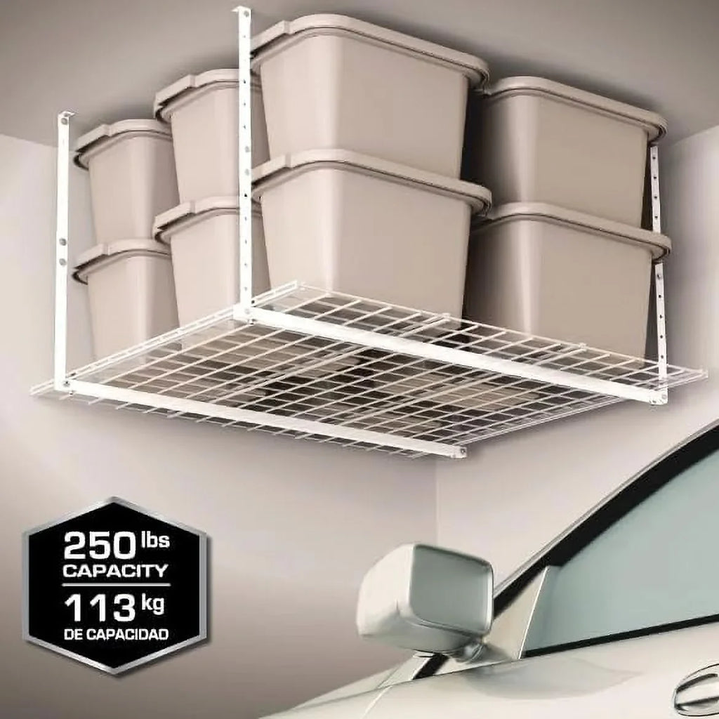 Rack 45-Inch Storage White by Organization 00540 HyLoft Mount Garage Ceiling Overhead System 45-Inch