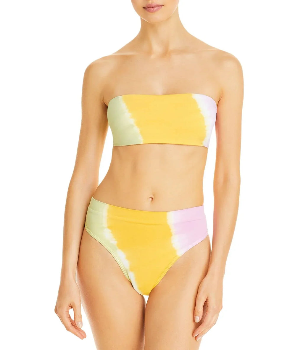 Space X-Small Tops, Women's Bikini Wave Beach Bandeau L Yellow,