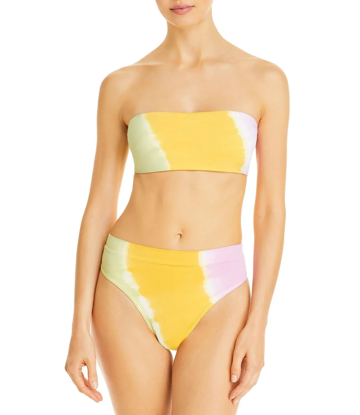 Space X-Small Tops, Women's Bikini Wave Beach Bandeau L Yellow,