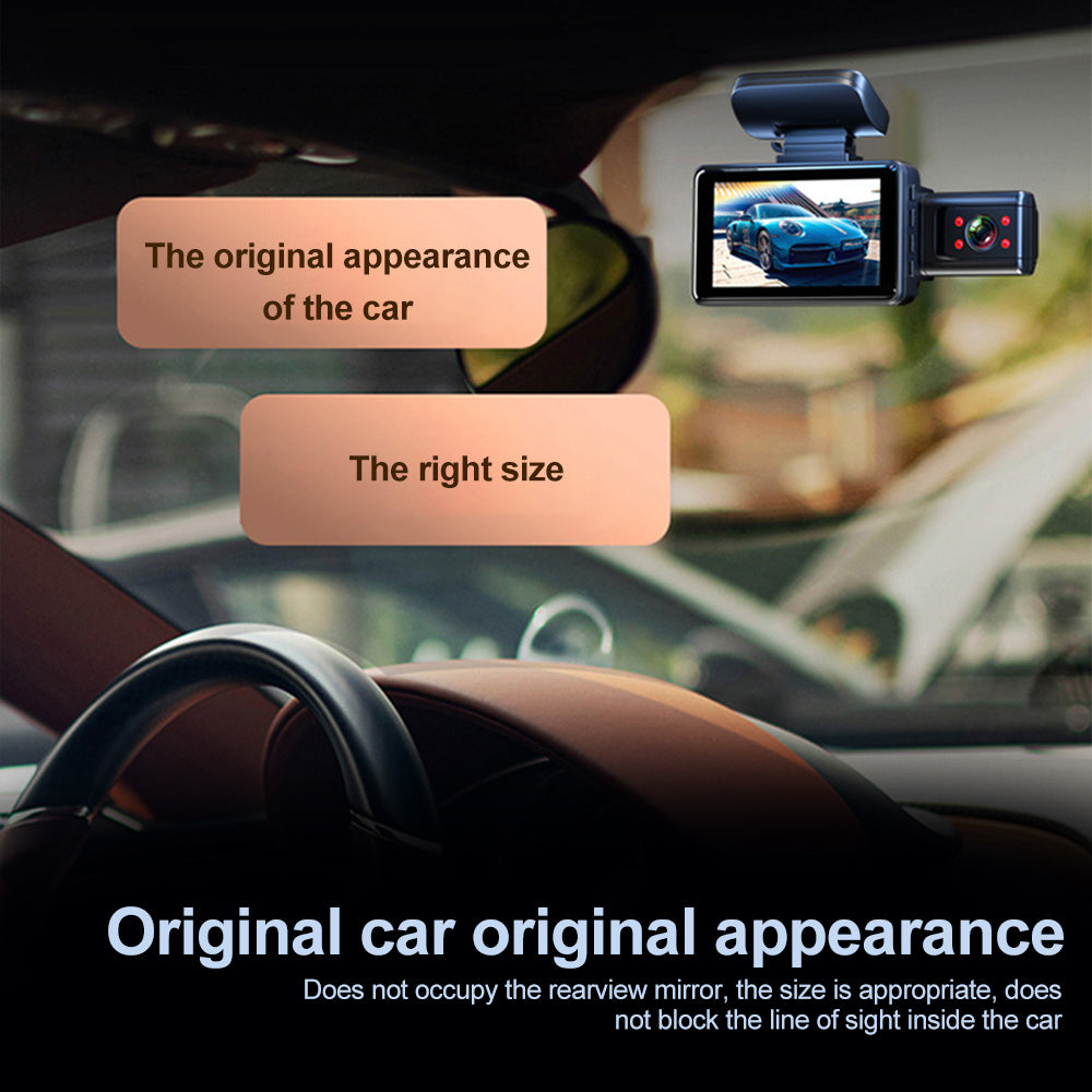 Cam Virwir Front Dual Rear Cam Dash Loop Car FHD Car DVR Mode Dash and Recording 1920x1080P Vision Cam Parking Night