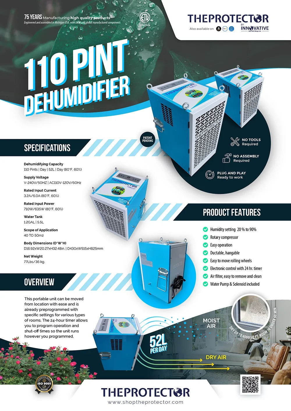 Dehumidifier, Pint 110 & Dehumidifier, Commercial Industrial dehumidifier