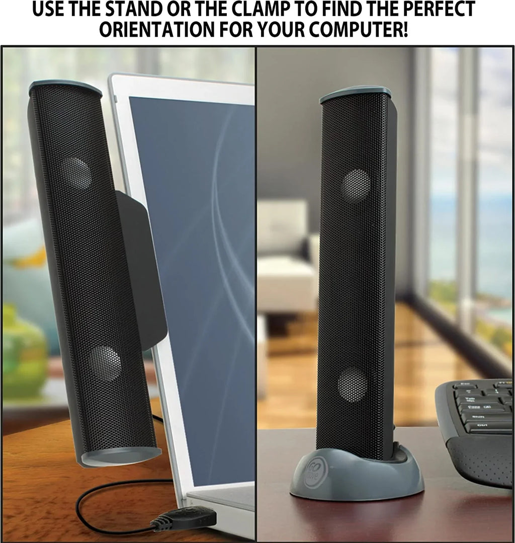Mini -On External USB for Speaker USB with Sound SonaVERSE - Bar Laptop Powered Speakers Computer Portable