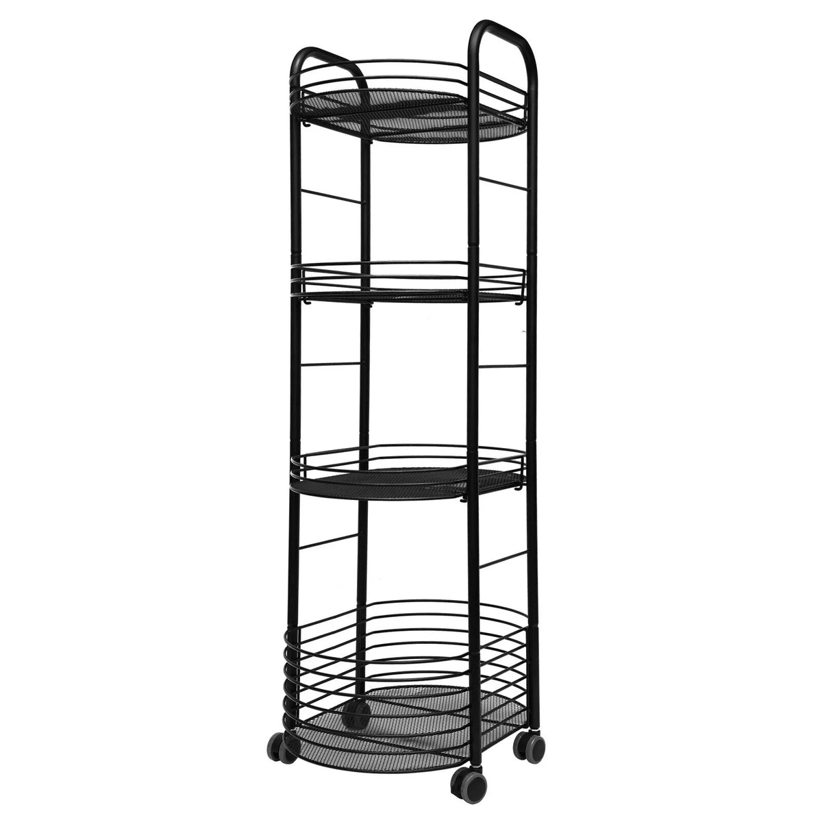 Movable Trolley Cart Tier 4 Shelf Utility Storage Storage Organizer Kitchen Rack
